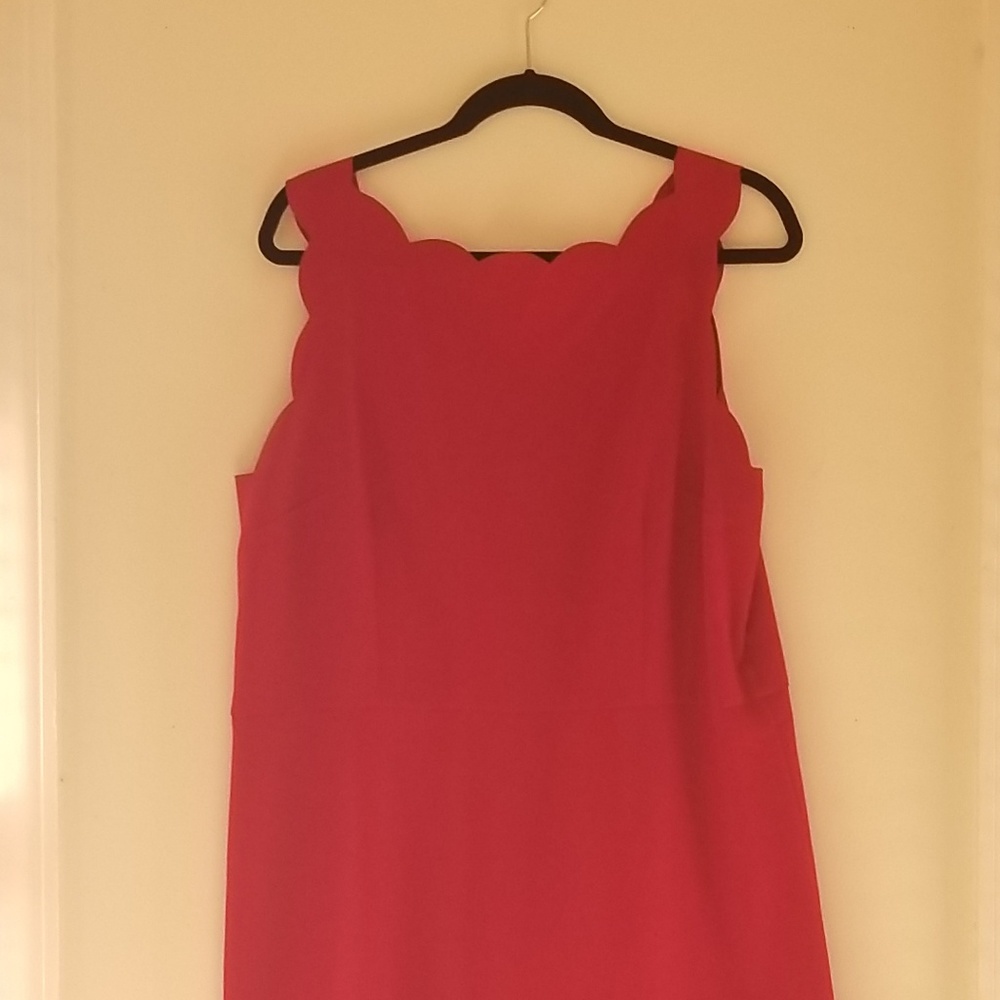 EUC Loft Scallop Trim Dress